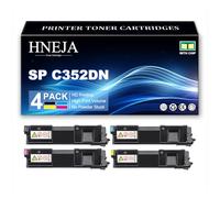 HNEJA Cartucho Tóner SP C352, Cartuchos Tóner Compatibles 407383 407384 407385 407386 para Ricoh SP C352DN Impresora,4 Colors-1 Pack