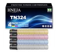 HNEJA Cartucho Tóner TN324, Cartuchos Tóner Compatibles TN324K TN324C TN324M TN324Y para Konica Minolta Bizhub C258 C308 C368 Impresoras,4 Colors-1 Pack