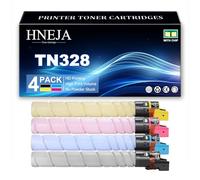 HNEJA Cartucho Tóner TN328, Cartuchos Tóner Compatibles TN328K TN328C TN328M TN328Y para Konica Minolta Bizhub C250i C300i C360i C7130i Impresoras,4 Colors-1 Pack