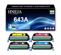 HNEJA Cartuchos De Tóner 643A para HP 4700 4700n 4700dn 4700dtn Impresoras, Reemplazo De Cartucho De Tóner De Alto Rendimiento Q5950A Q5951A Q5953A Q5952A,4 Colors-1 Pack