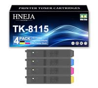 HNEJA Cartuchos De Tóner TK-8115 para Kyocera ECOSYS M8130cidn M8124cidn Impresoras, Reemplazo De Cartucho De Tóner De Alto Rendimiento TK-8115K TK-8115C TK-8115M TK-8115Y,4 Colors-1 Pack