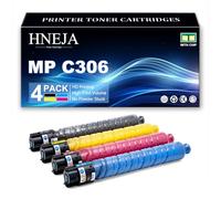 HNEJA Cartuchos Tóner Compatibles para Ricoh MP C306 C307 C307SP C307SPF C406 C407 C407SPF Impresoras, 842091 842092 842093 842094 Reemplazo Cartucho Tóner,4 Colors-1 Pack