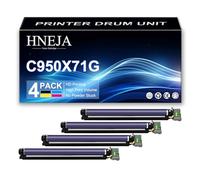 HNEJA Unidad De Tambor C950X71G C950X73G para Lexmark C950 X950 X952 X954 X950de C950de X952dte X954dhe Impresoras | Alto Rendimiento | 80 000 Páginas,4 Colors-1 Pack
