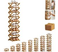 HNGKGJBL Zapatero De Bambú De 2/3/4/5/6/7/8/9/10 Niveles, Organizador Vertical Delgado para Zapatos Sin Ensamblaje, Zapatero Alto Y Estrecho para Entrada Y Armario(Primary Color,4th Floor)