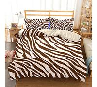 HNHDDZ Juego de Cama 105/90 cm Leopardo Camuflaje Marrón Animal Piel Patrón Microfibra Funda nórdica 180x220 y 2 Funda de Almohada Negro Blanco Gris Dorado Amarillo
