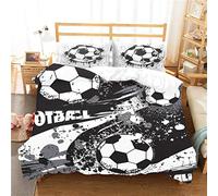 HNHDDZ Juego de Cama 3D Fútbol Impresión Deportivo Estilo Funda nórdica y Funda de Almohada Ropa de Cama Infantil Niño Chico Niña Poliéster Funda de edredón (Estilo 2,180x220 cm - Cama 90/105 cm)