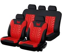 HNHPY Fundas Asientos Coche para Nissan Pixo 2009 2010 2011 2012 2013 2014, Cómodo y Transpirable Set Completo Protector Cubre Asientos Delanteros Y Traseros Fundas,A-Red