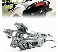 HNHPY Portamatriculas Moto para Guzzi V85 TT 2019 2020 2021 2022 2023 2024 2025, Soporte Matrícula de Motocicleta Soporte Matrícula Trasero Ajustable,Grey