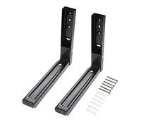 Hniuyun Soportes universales para microondas montados en la pared, brazo plegable, ajustable, extensible, para colgar en la pared, soporte para horno, estante de carga de 100 libras (negro)