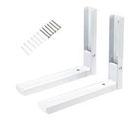 Hniuyun Soportes universales para microondas montados en la pared, brazo plegable, ajustable, extensible, para colgar en la pared, soporte para horno, estante de carga de 100 libras (blanco)