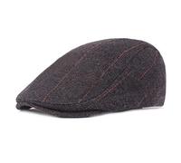 HNJKJEU Newsboy Casquillo Plano Sombreros Baker Boy Gorras, Sombrero Beret Hombre,Sombreros Gorras Boinas Hombre, Gorra Tipo Boina para Primavera Otoño Invierno, Ajustable, Tamaño 56-60cm, Negro