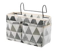 HNJKJEU Organizador de Cabecera Cama, Bolsillo Cama Organizador, Cama Colgante Bolso de Bolsillo, Bedside Caddy para Libro, Revistas, iPad, Teléfono Móvil, Mando a Distancia (Triángulo gris)