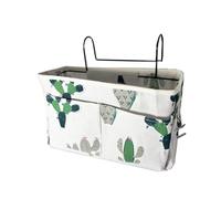 HNJKJEU Organizador de Cabecera Cama, Bolsillo Cama Organizador, Cama Colgante Bolso de Bolsillo, Bedside Caddy para Libro, Revistas, iPad, Teléfono Móvil, Mando a Distancia (Cactus)
