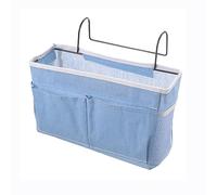 HNJKJEU Organizador de Cabecera Cama, Bolsillo Cama Organizador, Cama Colgante Bolso de Bolsillo, Bedside Caddy para Libro, Revistas, iPad, Teléfono Móvil, Mando a Distancia (Azul)