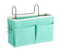 HNJKJEU Organizador de Cabecera Cama, Bolsillo Cama Organizador, Cama Colgante Bolso de Bolsillo, Bedside Caddy para Libro, Revistas, iPad, Teléfono Móvil, Mando a Distancia (Verde Fresco)