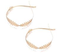HNJUSR 2 Piezas Corona de hojas romanas, tiara de oro con banda de hojas, diadema para novia, para chicas, tocado de hoja de laurel, tocado bohemio
