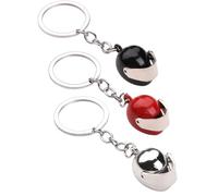 HNJUSR 3 piezas del llavero del casco, mini llavero del casco 3D,colgante del metal creativo, accesorios de la decoración de la llave del coche, unisex, negro/plateado/rojo