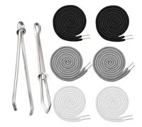 HNJUSR 6 Piezas Cordones de Repuesto, Cuerda de cordón de algodón con 2 Piezas de fácil Flexible Threader Kit de Herramientas para Pantalones Sudadera con Capucha Scrubs Chaquetas Pantalones Cortos