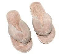 HNJZX Pantuflas peludas para mujer, pantuflas de felpa suave con puntera abierta, para interiores, dormitorio, suelo, Pink, 41.5 EU