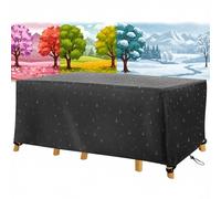 HNKDKJ Fundas Impermeables para Muebles de Jardin 385x55x35cm/LxWxH Funda para Mesa y Sillas Exterior Jardin Múltiples Tamaños Tela Oxford 420D Anti Viento Anti UV Funda Mesa Jardin Protectora, Negro