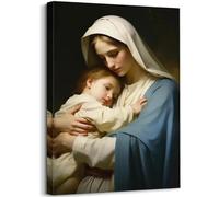 HNKDKJ Lienzo de la Virgen María, arte de la pared, lienzo de Santa María, arte de la pared, Madre de Jesucristo, Virgen María, Madonna, obra de arte enmarcada 50x90cm/20x35inch-Marco interior