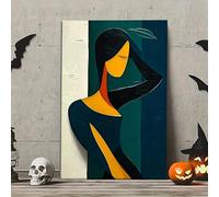 HNKDKJ Lienzo inspirado en Pablo Picasso, arte abstracto cubista, impresión en lienzo con marco, pintura de figura femenina, póster (50x70 cm/20x28 pulgadas/lienzo envuelto)