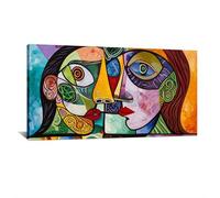 HNKDKJ Pablo Picasso Impresiones artísticas Rostros femeninos Lienzo Arte de la pared Pintura de Picasso enmarcada Obras de arte abstractas sobre lienzo 35x65cm/14x26inch-Marco interior