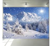 Hnmdmyi 1.5x1.2m Telón de Fondo Invierno Nieve Montaña Bosque Copos de Nieve Sol Cielo Azul Naturaleza Paisaje Fotografía Fondo Familia Niños Vacaciones de Navidad Decoraciones de Fiesta de Año Nuevo