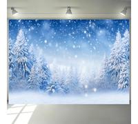 Hnmdmyi 1.8x1.2m Telón de Fondo Invierno Que Cae Copo de Nieve País de Las Maravillas Nieve Pinos Bosque Paisaje Fondo de Fotografía Familia Vacaciones de Navidad Decoraciones de Fiesta de Año Nuevo