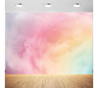 Hnmdmyi 2.1x1.5m Telón de Fondo Arcoiris Gradient Color Cloud Fotografía Fondo Baby Shower Girl Cumpleaños Cake Smash Wedding Party Decoraciones Retrato Photoshoot Banner Photo Booth Props
