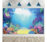 Hnmdmyi 2.1x1.5m Telón de Fondo Bajo el Mar Mundo Submarino Colorido Tropical Coral Arrecife Algas Fotografía Fondo Princesa Niña Cumpleaños Fiesta Baby Shower Decoraciones Banner Photo Booth Props
