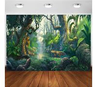 Hnmdmyi 2.1x1.5m Telón de Fondo Selva Fantastic Tropical Rainforest Wonderland Trees Plant Photography Background Kids Birthday Party Decorations Banner Photo Booth Props