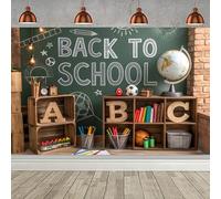 Hnmdmyi 2.1x1.5m Telón de Fondo Volver a la Escuela Pizarra ABC Letra Globo Fotografia Fondo Escuela Aula Back to School Party Decoraciones Banner Photo Booth Props