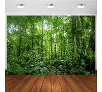 Hnmdmyi 2.4x1.8m Telón de Fondo Selva Bosque Verde Maravillas Árboles Planta Naturaleza Paisaje Fotografía Niños Adulto Familia Outdoorsy Camping Tema Decoraciones Fiesta Banner Photo Booth Props