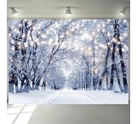 Hnmdmyi 2.7x1.8m Telón de Fondo Invierno Brillo Blanco Nieve Bosque País de Las Maravillas Paisaje Fotografía Fondo Familia Niños Navidad Vacaciones Año Nuevo Decoraciones para Fiestas Banner