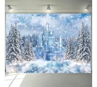 Hnmdmyi 3.6x3m Telón de Fondo Invierno Castillo de Hielo Copo de Nieve Bosque Nevado Fondo de Fotografía de País de Las Maravillas de Invierno Vacaciones de Navidad Decoración de Fiesta de Año Nuevo