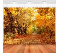 Hnmdmyi 3.6x3m Telón de Fondo Otoño Hojas de Arce Bosque Naturaleza Paisaje Fotografía Fondo Viajes al Aire Libre Familia Cumpleaños Boda Fiesta Nupcial Ducha Decoraciones Banner Photo Booth Props