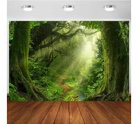 Hnmdmyi 3.6x3m Telón de Fondo Selva Tropical Forest Moss Sunshine Natural Landscape Photography Background Kids Adults Birthday Party Decorations Banner Photo Booth Props