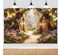 Hnmdmyi 3x2.4m Telón de Fondo Bosque Encantado Jardín Mágico País de Las Maravillas Mariposa Floral Fondo de Fotografía Princesa Niñas Fiesta de Cumpleaños Decoraciones para Baby Shower Banner