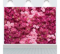 Hnmdmyi 3x2.4m Telón de Fondo de Pared de Flores Rosa Floral Fotografía de Fondo Princesa Niñas Cumpleaños Fiesta de Bodas Aniversario de Novia Ducha Decoraciones Banner Photo Booth Props
