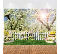 Hnmdmyi 3x2.4m Telón de Fondo Primavera Flores Blancas Bosque Árbol Natural Paisaje Fotografía Fondo Boda Novia Baby Shower Fiesta de Cumpleaños Decoraciones Niños Adultos Retrato Foto Estudio Props