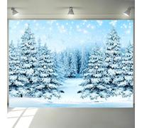 Hnmdmyi 3x2m Telón de Fondo Invierno Nevado Navidad Pino Halo Manchas Azul País de Las Maravillas Copo de Nieve Bosque Fotografía Fondo Familia Niños Vacaciones Año Nuevo Decoraciones para Fiestas