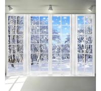 Hnmdmyi 3x2m Telón de Fondo Invierno Vista de Ventana Paisaje de Bosque Nevado Fondo de Fotografía de País de Las Maravillas de Invierno Vacaciones de Navidad Decoraciones de Fiesta de Año Nuevo