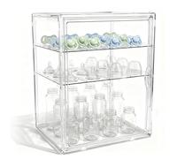 HNNJCK Organizador de botellas de bebé acrílico con cierre magnético, almacenamiento para tetinas y piezas de chupete, adecuado para cocina, baño y hogar