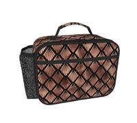 Hnnkloy Abanicos Art Déco de Oro Rosa sobre Fondo Negro,Bolsa de almuerzo portátil, fiambrera resistente, bolsa isotérmica reutilizable