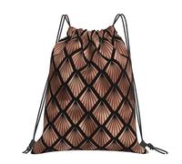 Hnnkloy Abanicos Art Déco de Oro Rosa sobre Fondo Negro,Mochila con cordón unisex, bolsa deportiva para gimnasio, mochila informal para el día a día.