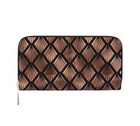 Hnnkloy Abanicos Art Déco en Oro Rosa sobre Fondo Negro,Carteras de Cuero PU de Gran Capacidad para Hombres y Mujeres.