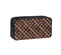 Hnnkloy Abanicos Art Déco en Oro Rosa sobre Negro,Estuche de lápices de Gran Capacidad, portátil, para bolígrafos, Bolsa de papelería para la Escuela y la Oficina.