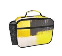 Hnnkloy Abstracto moderno en gris y amarillo,Bolsa de almuerzo portátil, fiambrera resistente, bolsa isotérmica reutilizable