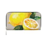 Hnnkloy Acuarela Fruta de Verano Limones Hojas Slich,Carteras de Cuero PU de Gran Capacidad para Hombres y Mujeres.